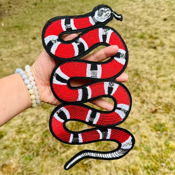 Set of 3 Snake iron on Patches - Picture 2 of 14